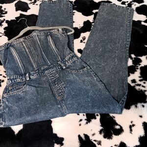 Stylish Blue Women's Denim Overalls